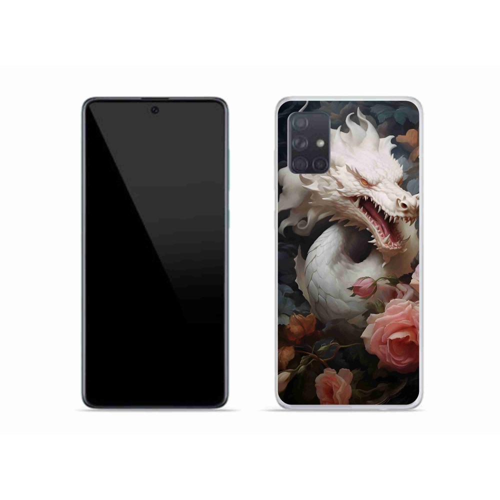 Gélový kryt mmCase na Samsung Galaxy A51 - biely drak