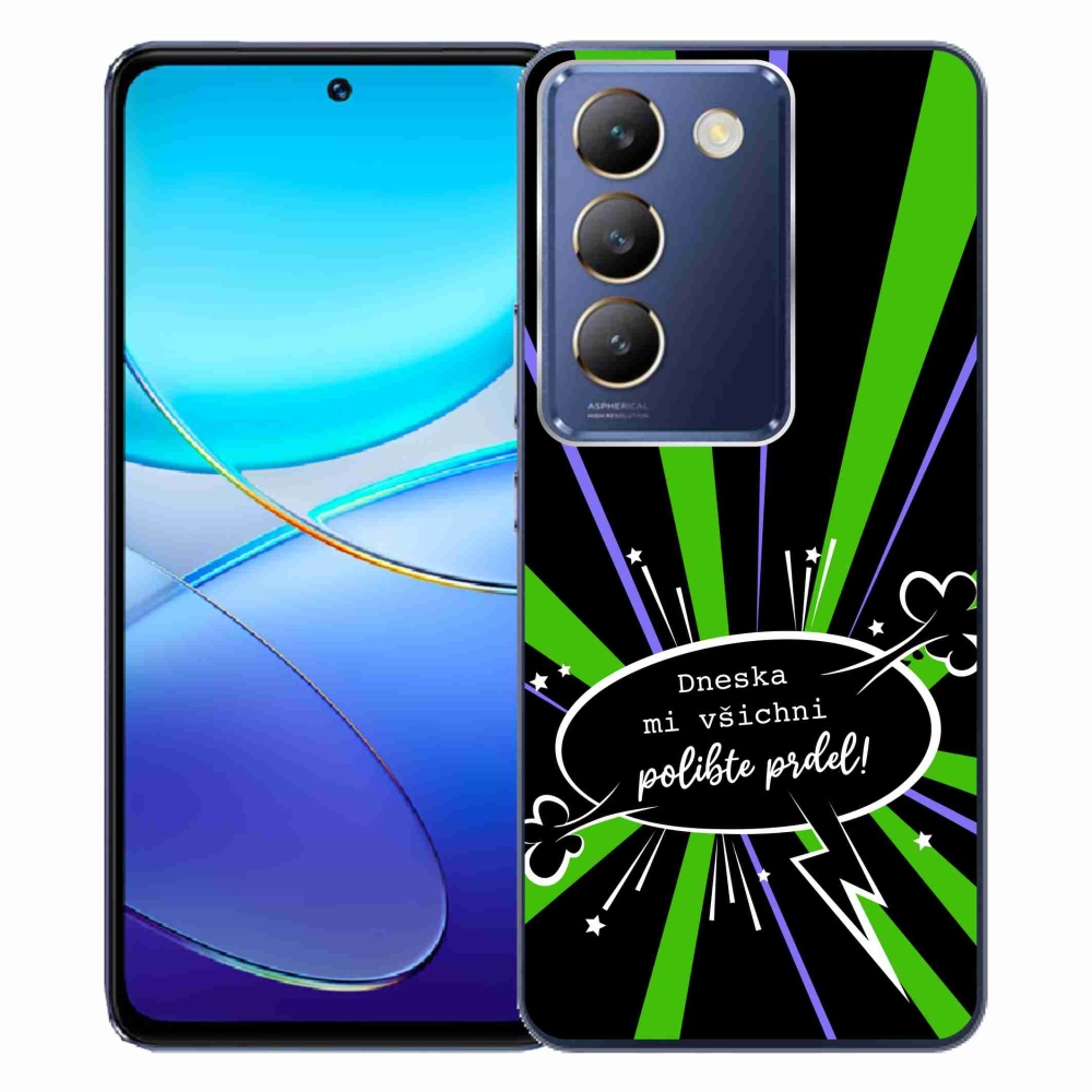 Gélový kryt mmCase na Vivo V40 SE 4G/5G - vtipný text 15 čierne pozadie