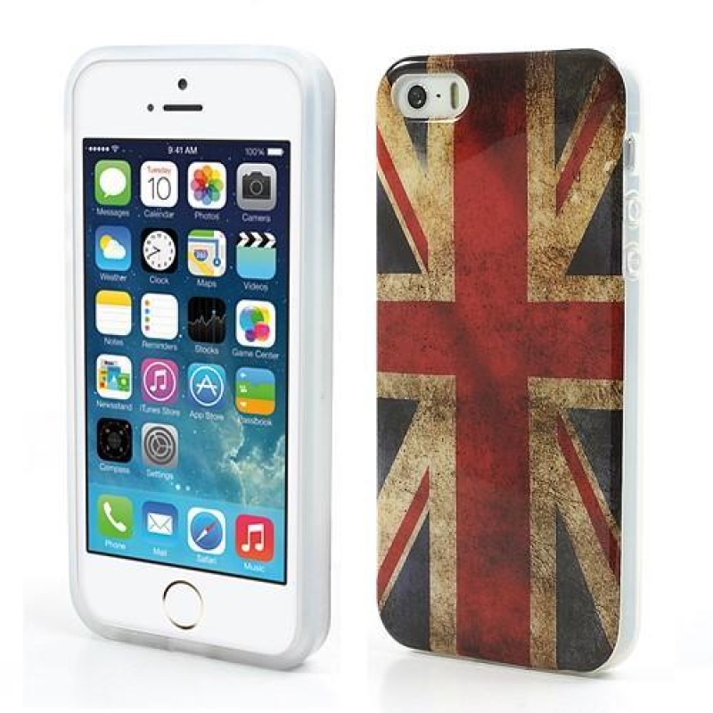 Flag gélový obal na iPhone SE a iPhone 5 - UK vlajka