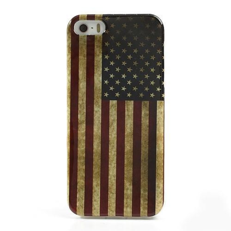 Flag gélový obal na iPhone SE a iPhone 5 - US vlajka