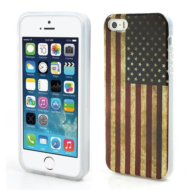 Flag gélový obal na iPhone SE a iPhone 5 - US vlajka