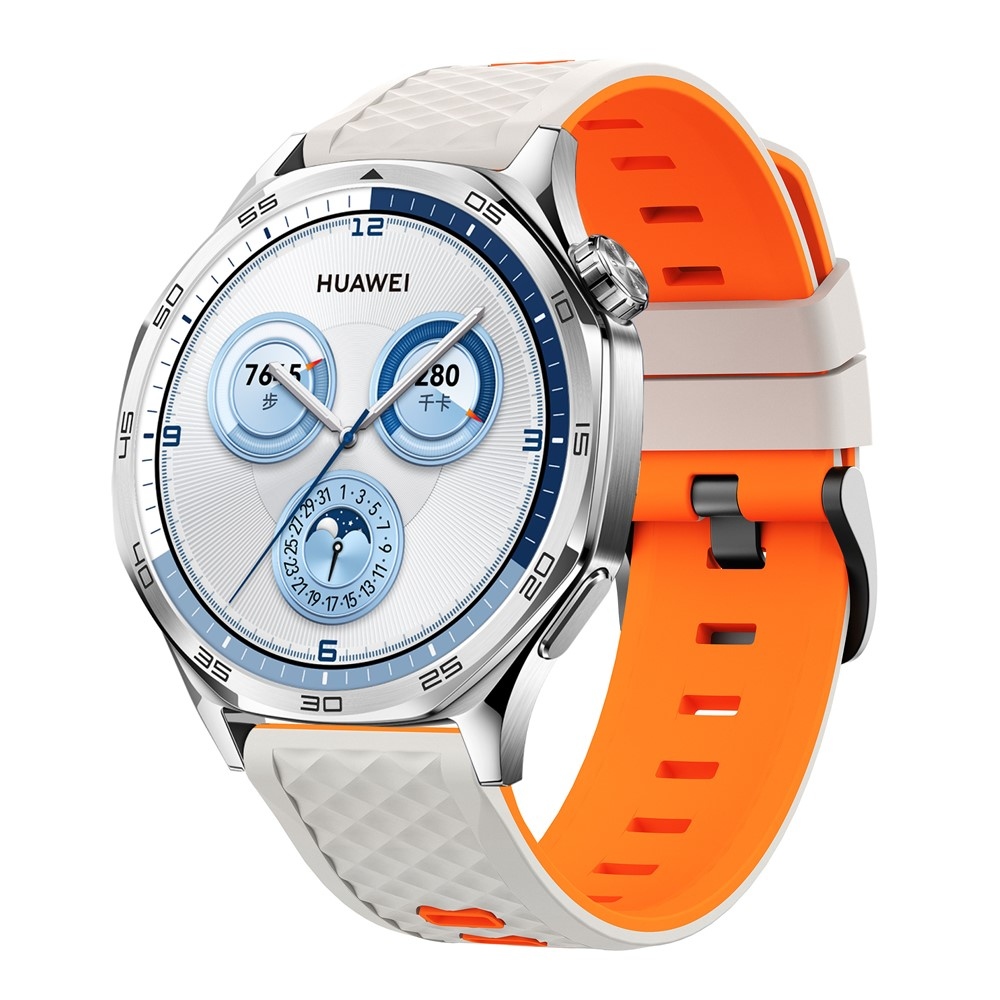 Flat silikónový remienok 22mm na Garmin Forerunner 970/Forerunner 570 47mm/265 - béžový/oranžový