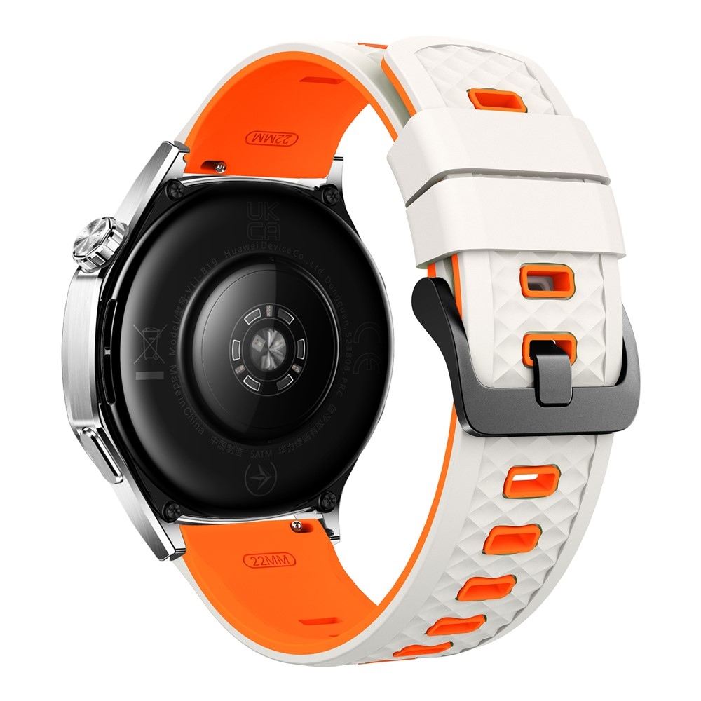 Flat silikónový remienok 22mm na Garmin Forerunner 970/Forerunner 570 47mm/265 - béžový/oranžový