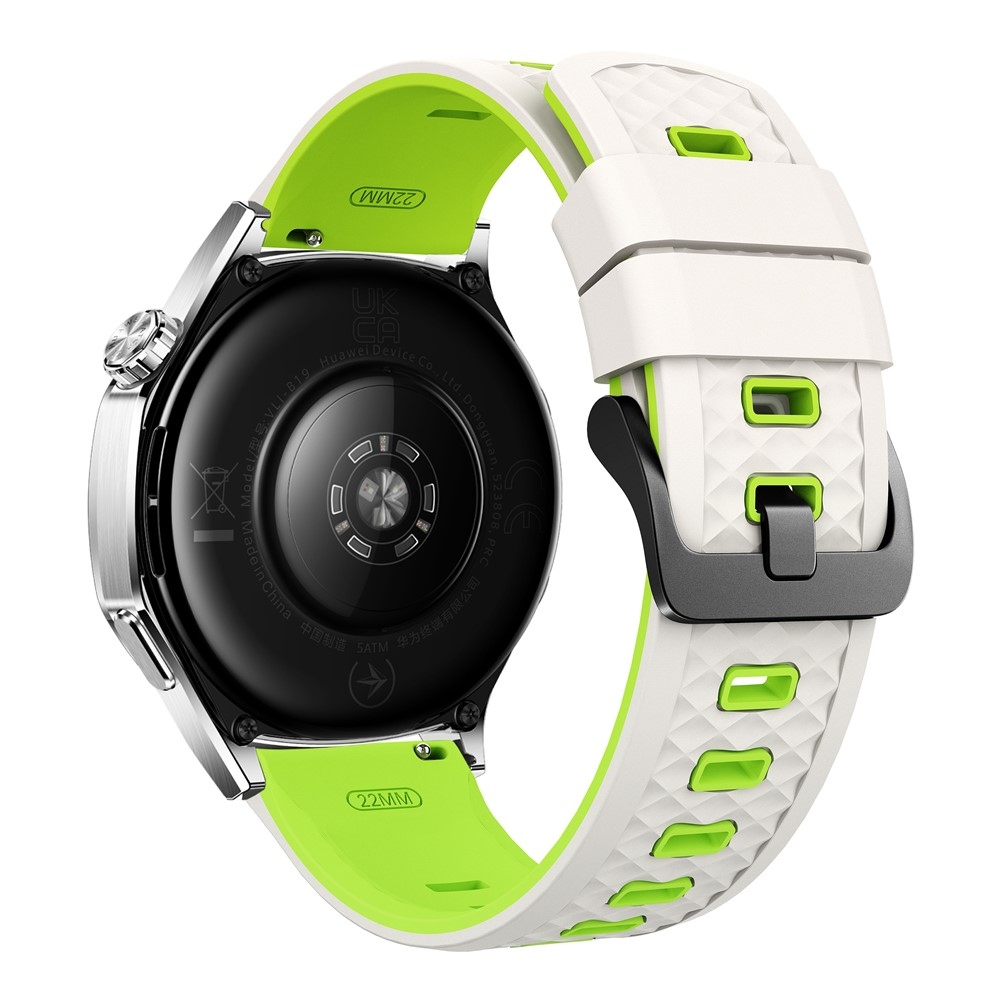 Flat silikónový remienok 22mm na Garmin Forerunner 970/Forerunner 570 47mm/265 - béžový/zelený