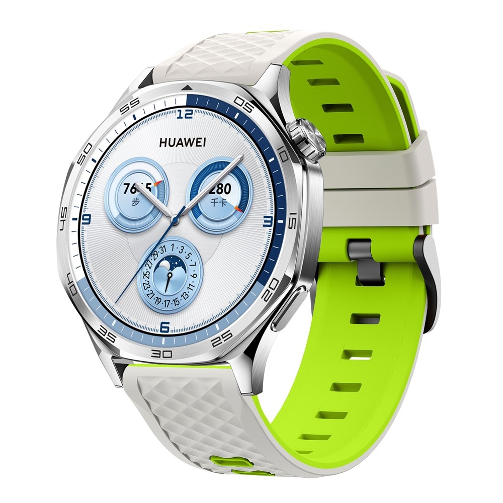 Flat silikónový remienok 22mm na Garmin Forerunner 970/Forerunner 570 47mm/265 - béžový/zelený
