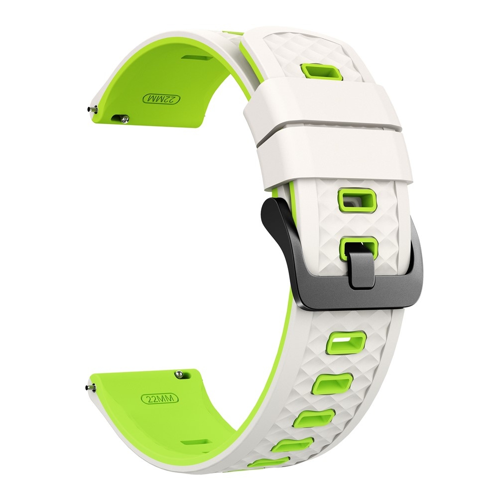 Flat silikónový remienok 22mm na Garmin Forerunner 970/Forerunner 570 47mm/265 - béžový/zelený