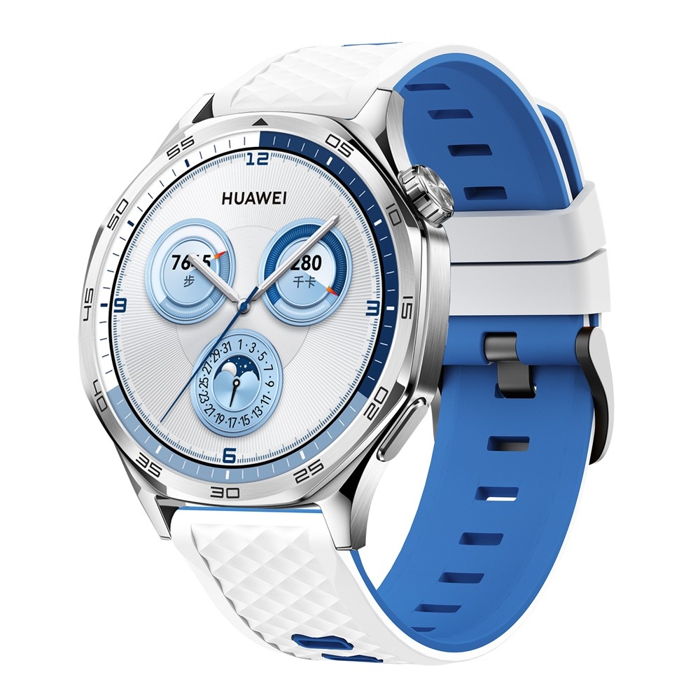 Flat silikónový remienok 22mm na Garmin Forerunner 970/Forerunner 570 47mm/265 - biely/modrý