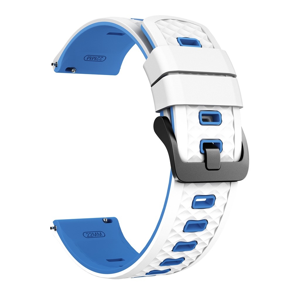 Flat silikónový remienok 22mm na Garmin Forerunner 970/Forerunner 570 47mm/265 - biely/modrý