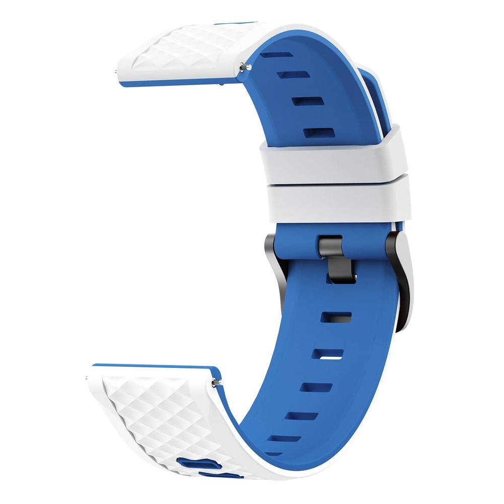 Flat silikónový remienok 22mm na Garmin Forerunner 970/Forerunner 570 47mm/265 - biely/modrý