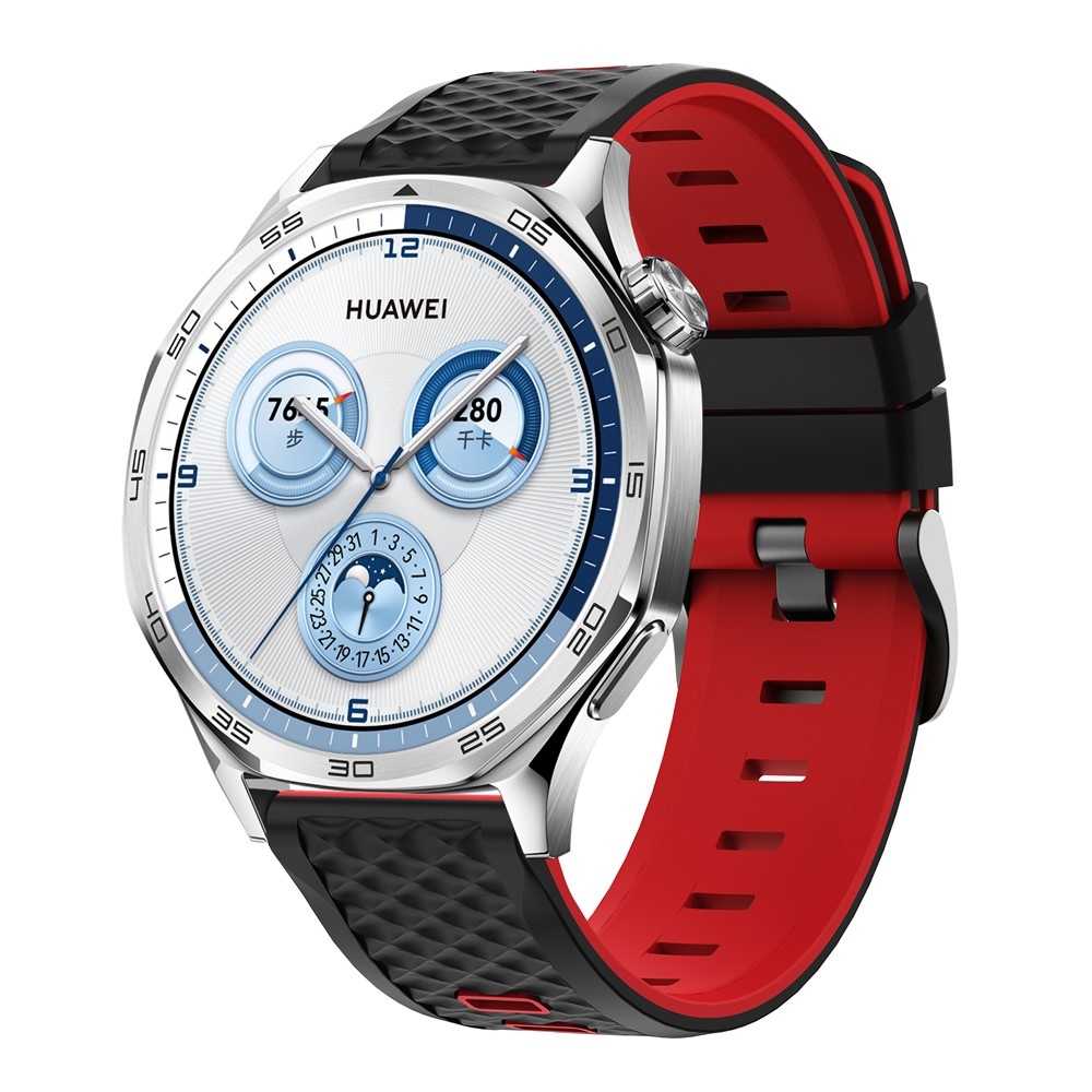 Flat silikónový remienok 22mm na Garmin Forerunner 970/Forerunner 570 47mm/265 - čierny/červený