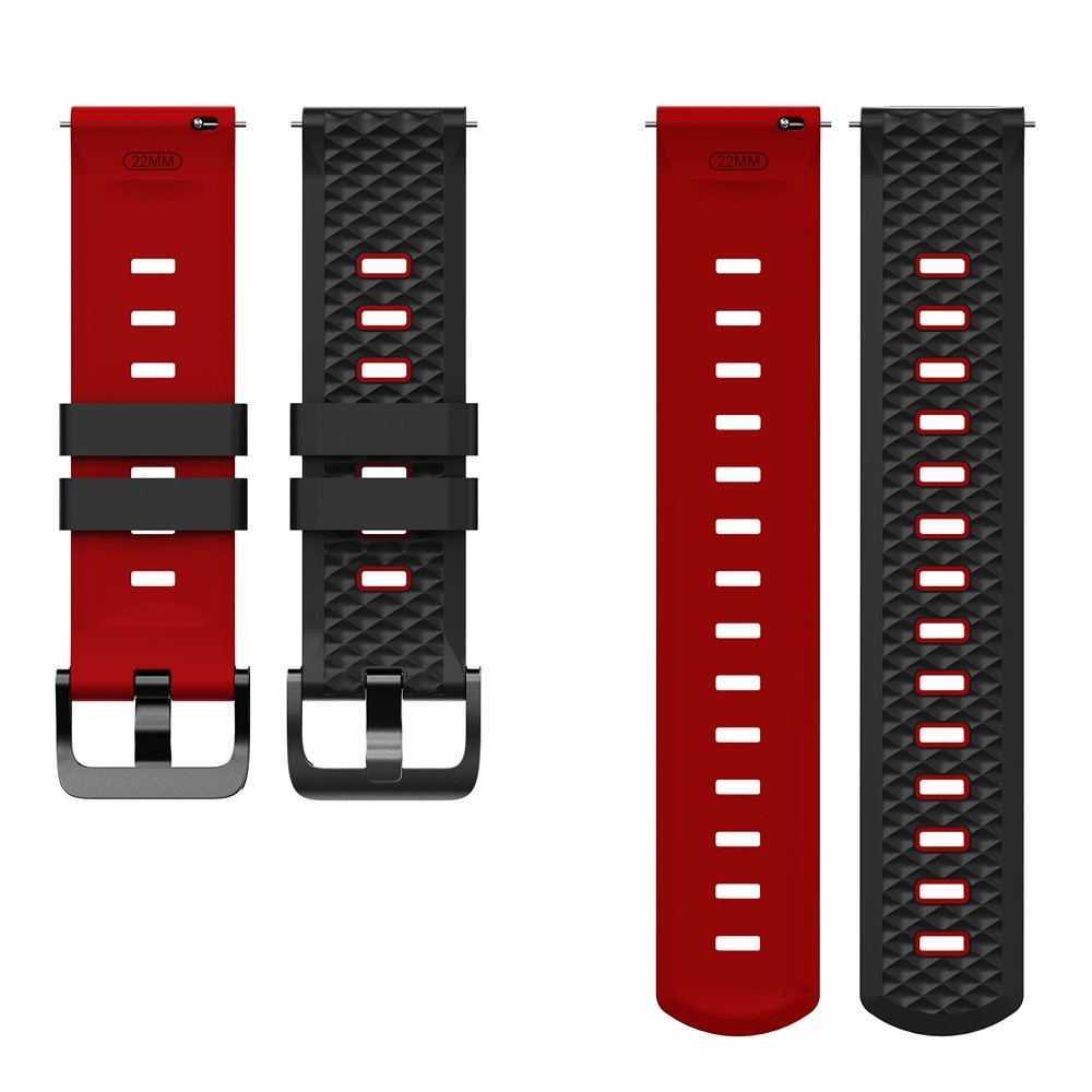 Flat silikónový remienok 22mm na Garmin Forerunner 970/Forerunner 570 47mm/265 - čierny/červený