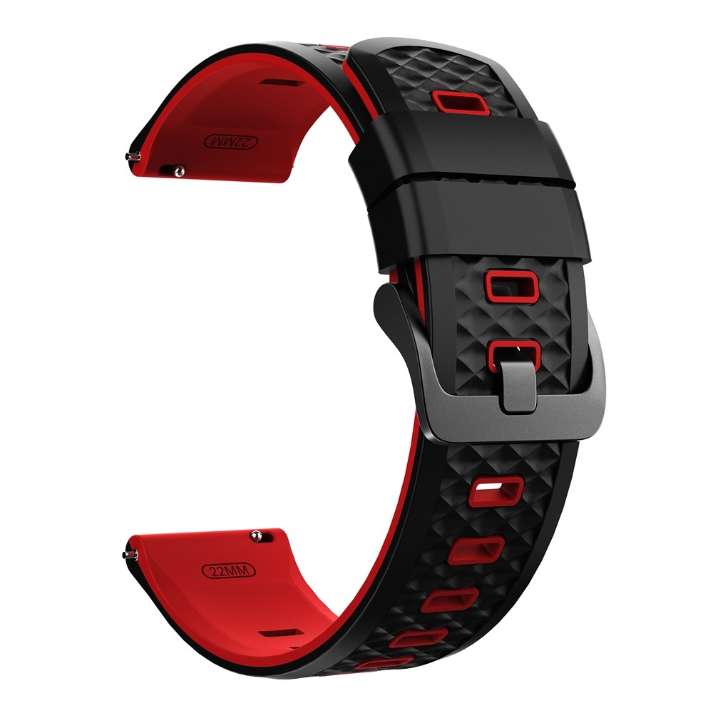 Flat silikónový remienok 22mm na Garmin Forerunner 970/Forerunner 570 47mm/265 - čierny/červený
