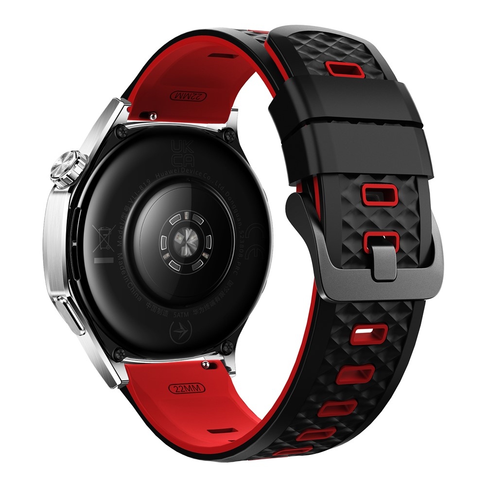 Flat silikónový remienok 22mm na Garmin Forerunner 970/Forerunner 570 47mm/265 - čierny/červený
