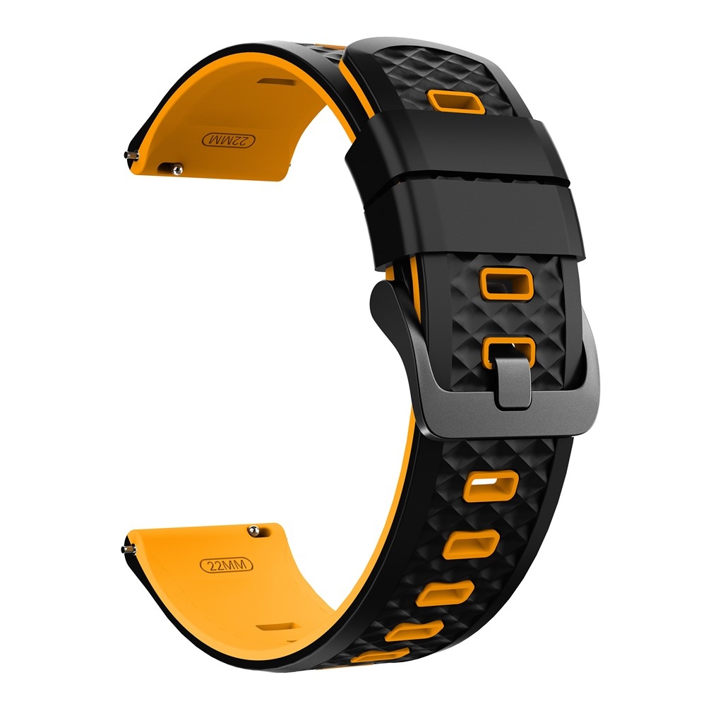 Flat silikónový remienok 22mm na Garmin Forerunner 970/Forerunner 570 47mm/265 - čierny/žltý
