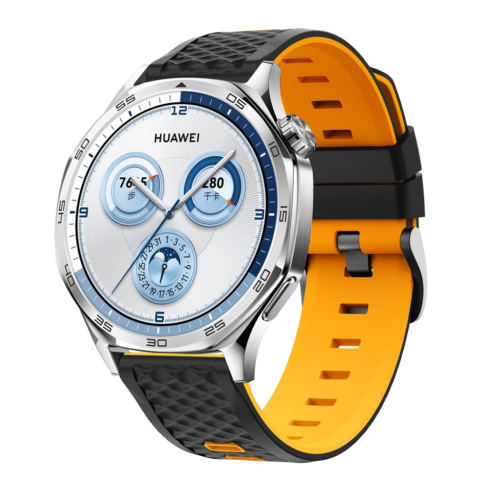 Flat silikónový remienok 22mm na Garmin Forerunner 970/Forerunner 570 47mm/265 - čierny/žltý