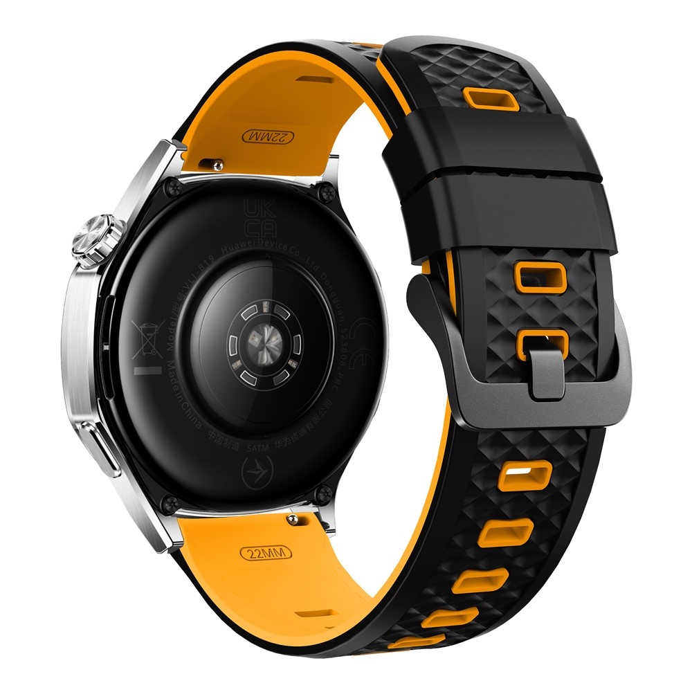 Flat silikónový remienok 22mm na Garmin Forerunner 970/Forerunner 570 47mm/265 - čierny/žltý