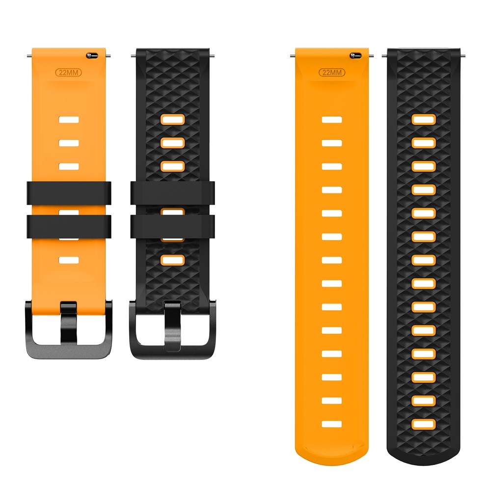 Flat silikónový remienok 22mm na Garmin Forerunner 970/Forerunner 570 47mm/265 - čierny/žltý