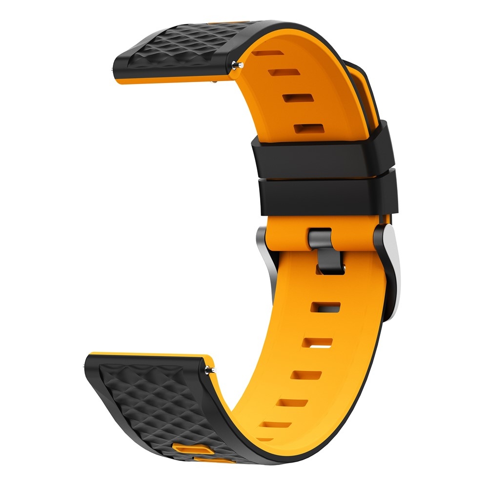 Flat silikónový remienok 22mm na Garmin Forerunner 970/Forerunner 570 47mm/265 - čierny/žltý