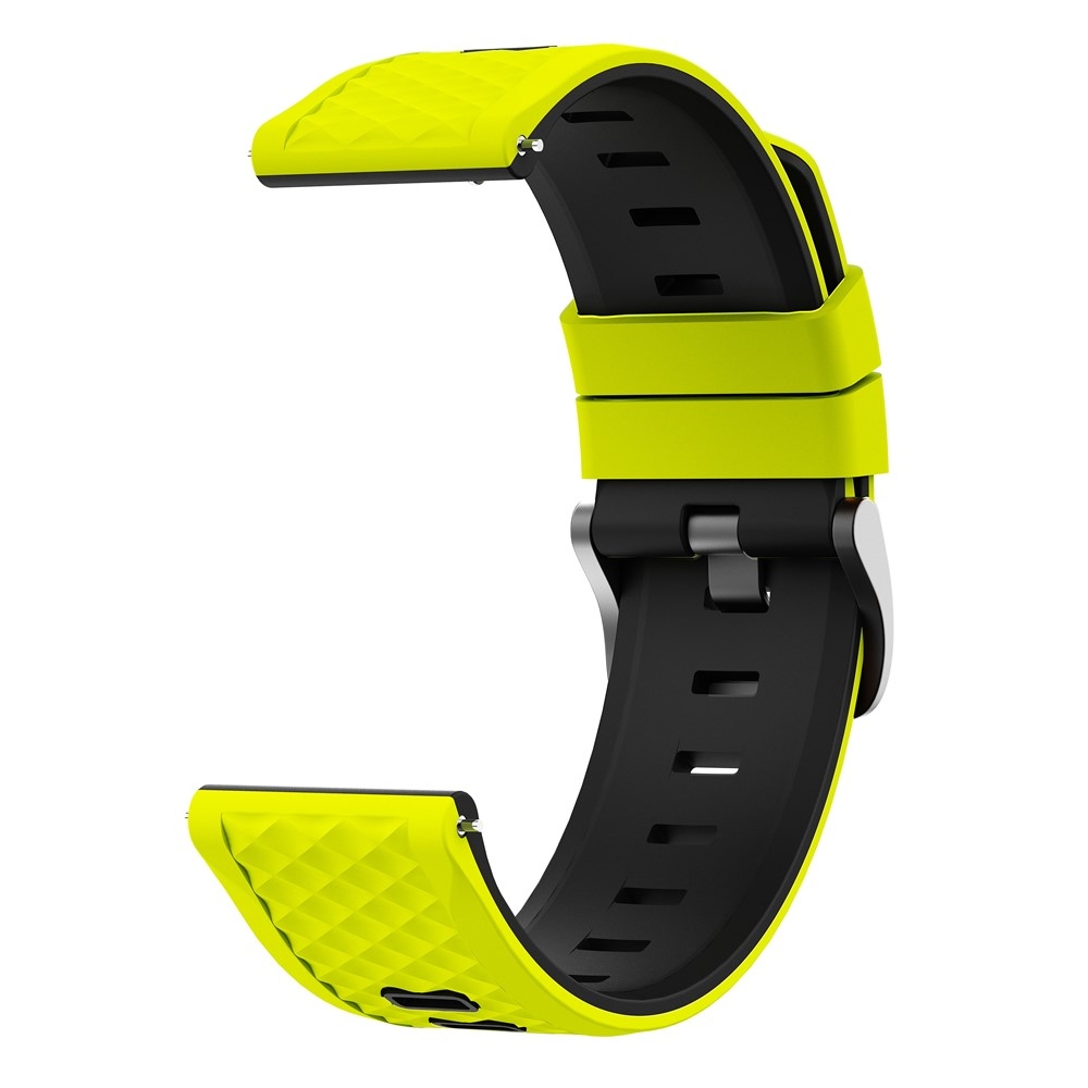Flat silikónový remienok 22mm na Garmin Forerunner 970/Forerunner 570 47mm/265 - žltozelený/čierny