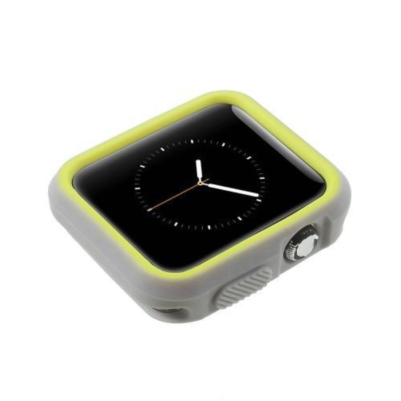 Flex gélový obal s farebným rámovaním na Apple Watch 38mm - sivý / zelený