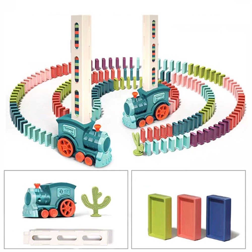 Elektrický vláčik na domino 60 ks so svetlom a zvukom