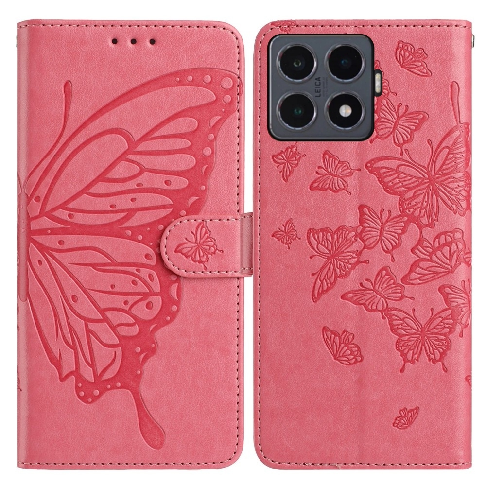 Floral Butterfly knižkové púzdro na Xiaomi 15T Pro - rose