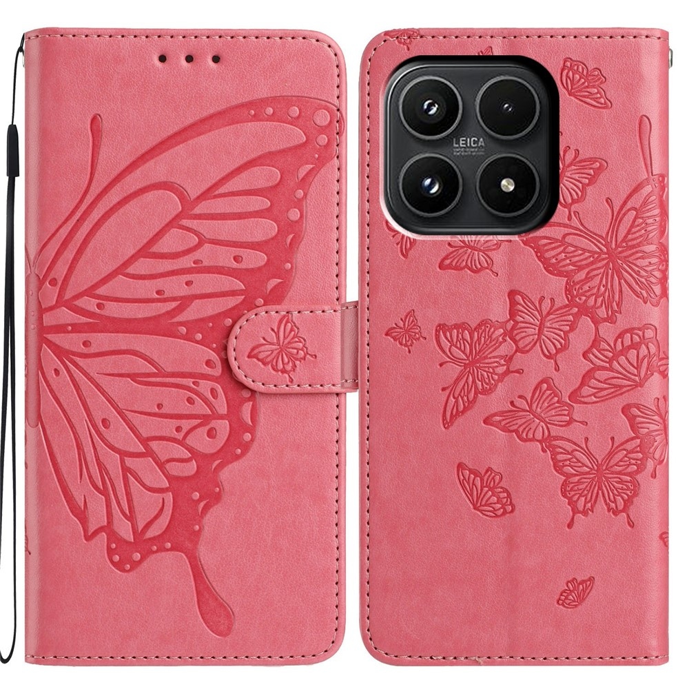 Floral Butterfly knižkové puzdro na Xiaomi 17 - rose