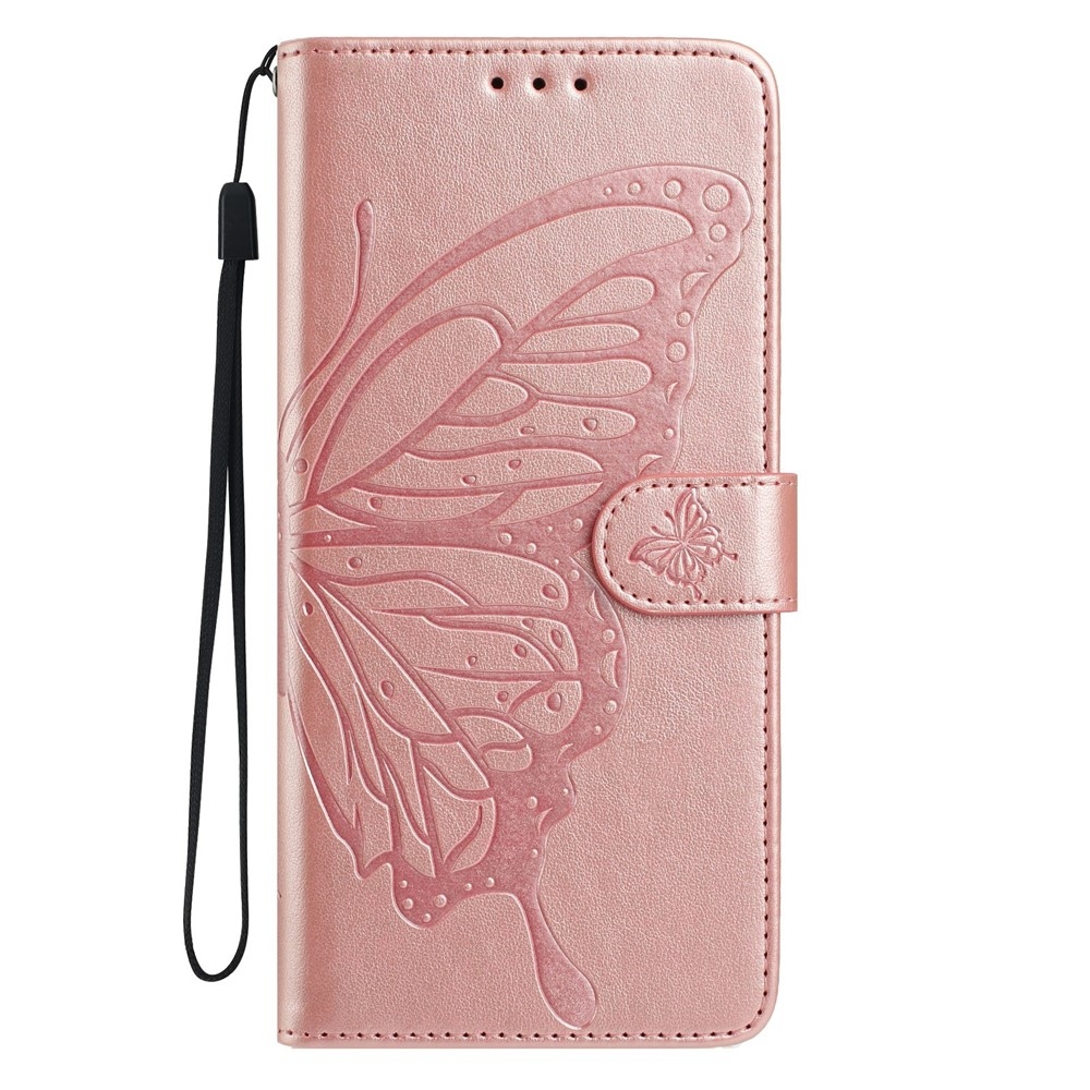 Floral Butterfly knižkové púzdro na Xiaomi 17 - ružovozlaté
