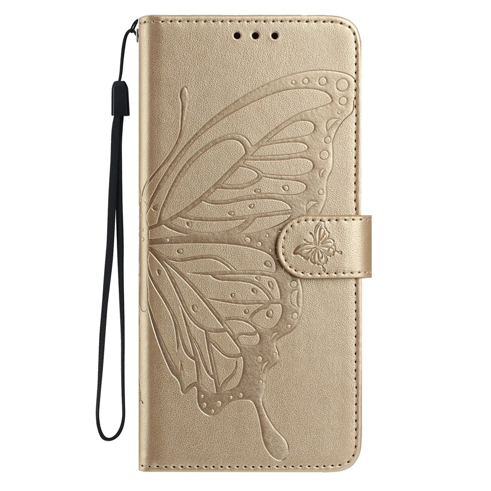 Floral Butterfly knižkové púzdro na Xiaomi 17 - zlaté
