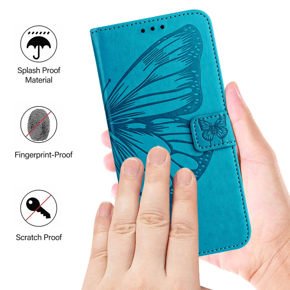 Floral Butterfly knižkové púzdro na Xiaomi Poco X8 Pro Max 5G - modré