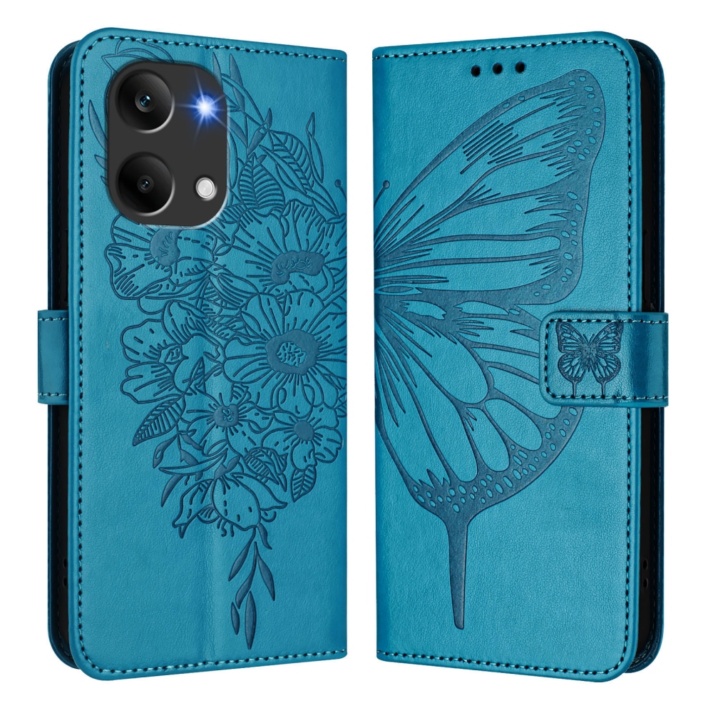 Floral Butterfly knižkové púzdro na Xiaomi Poco X8 Pro Max 5G - modré