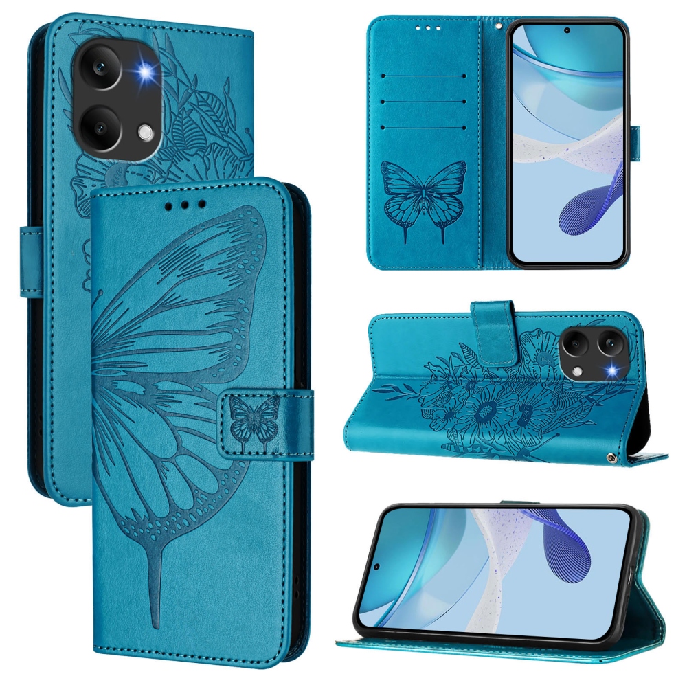 Floral Butterfly knižkové púzdro na Xiaomi Poco X8 Pro Max 5G - modré
