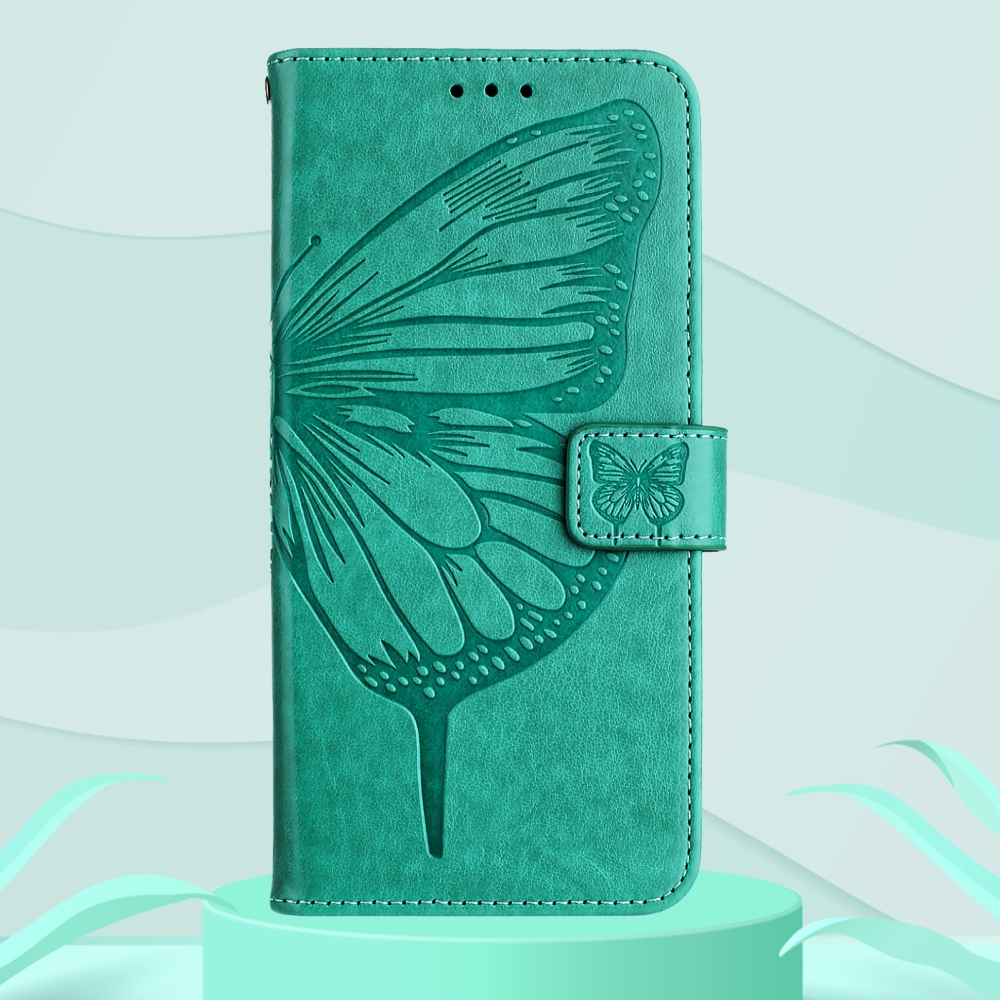Floral Butterfly knižkové púzdro na Xiaomi Poco X8 Pro Max 5G - modrozelené