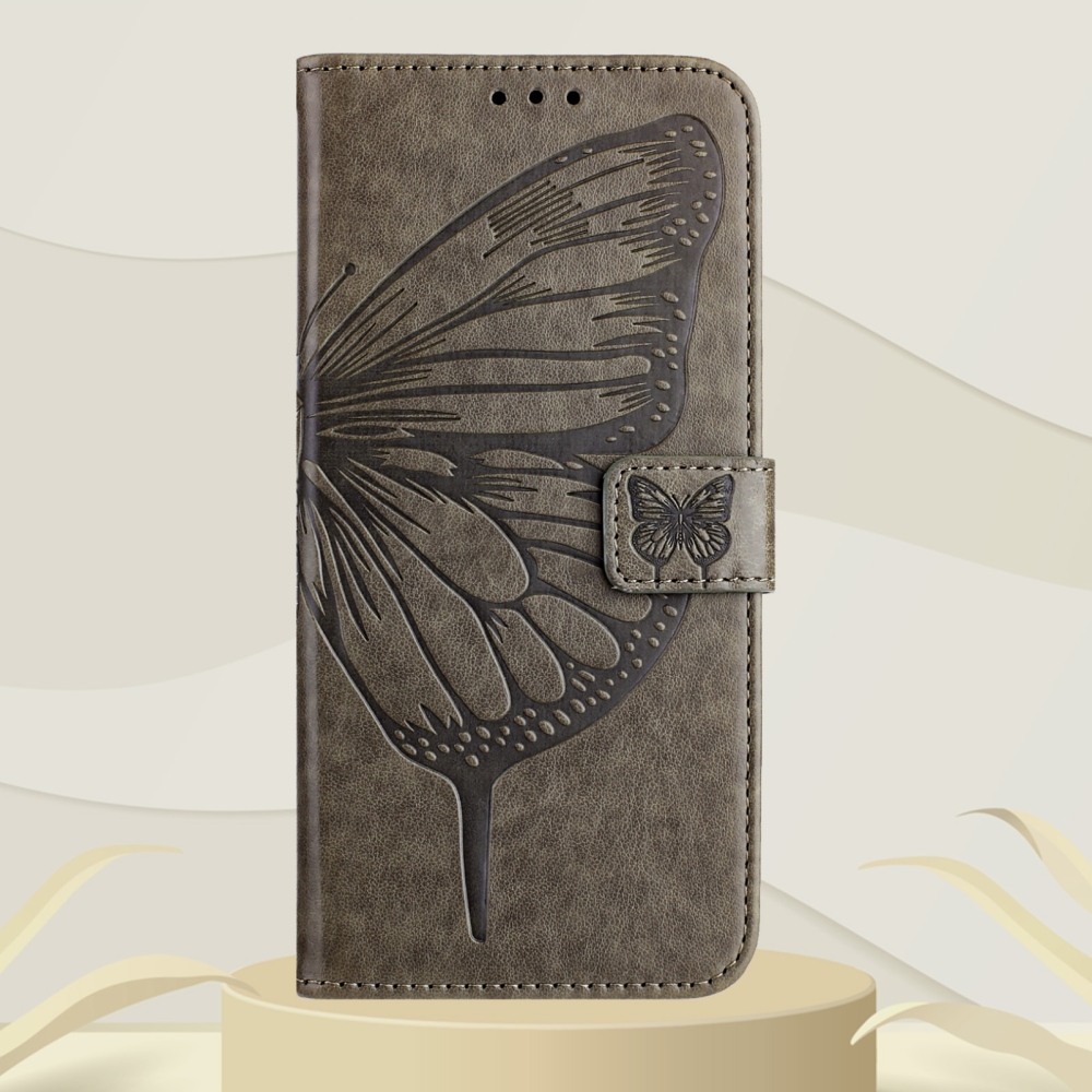 Floral Butterfly knižkové púzdro na Xiaomi Poco X8 Pro Max 5G - šedé