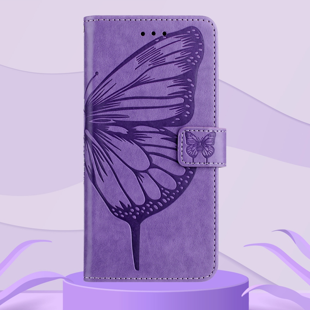 Floral Butterfly knižkové puzdro na Xiaomi Poco X8 Pro Max 5G - svetlofialové