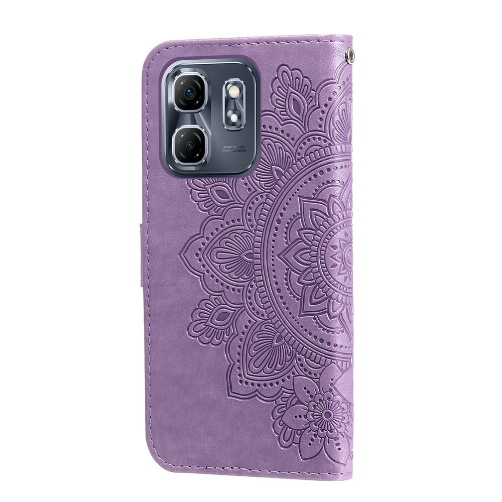 Floral knižkové púzdro na Infinix Hot 50i/Smart 9 - fialové