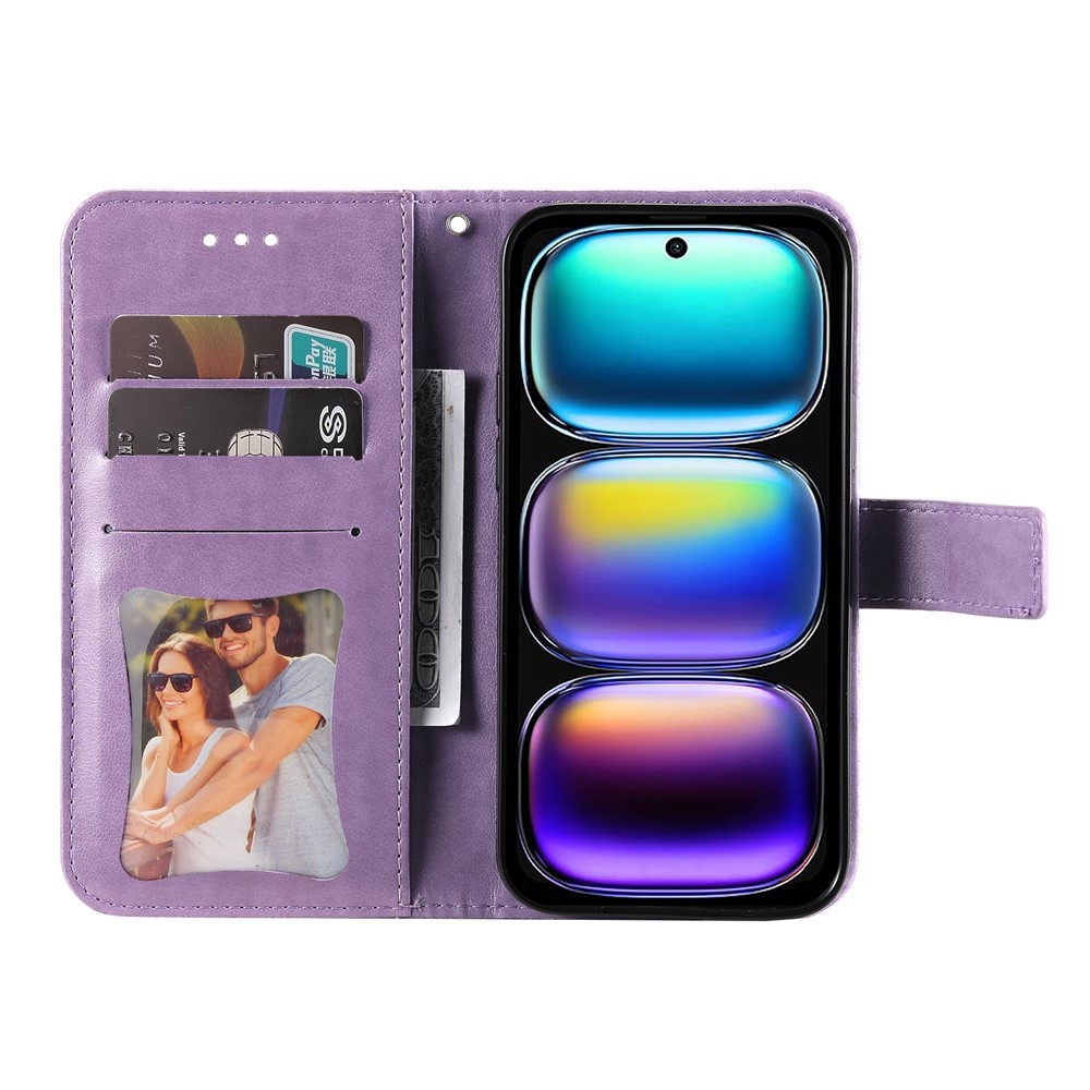 Floral knižkové púzdro na Infinix Hot 50i/Smart 9 - fialové