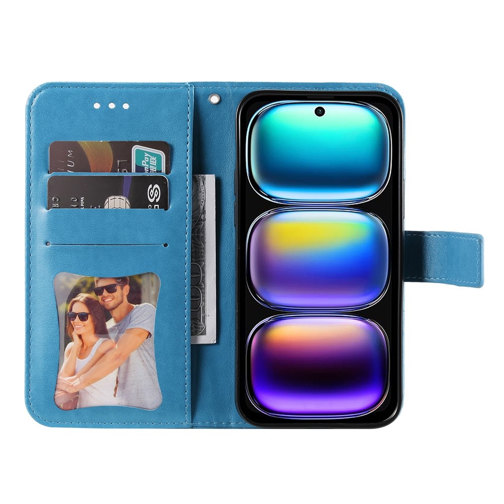 Floral knižkové púzdro na Infinix Hot 50i/Smart 9 - modré