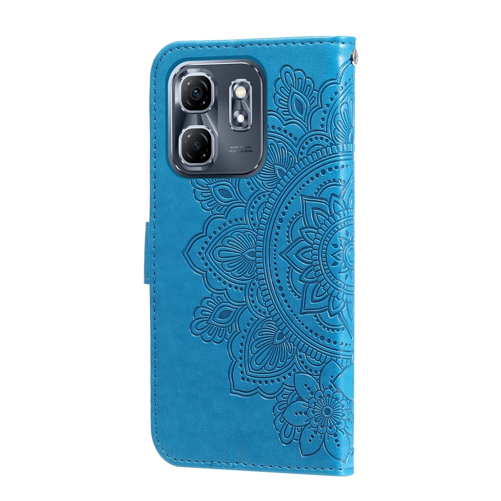 Floral knižkové púzdro na Infinix Hot 50i/Smart 9 - modré