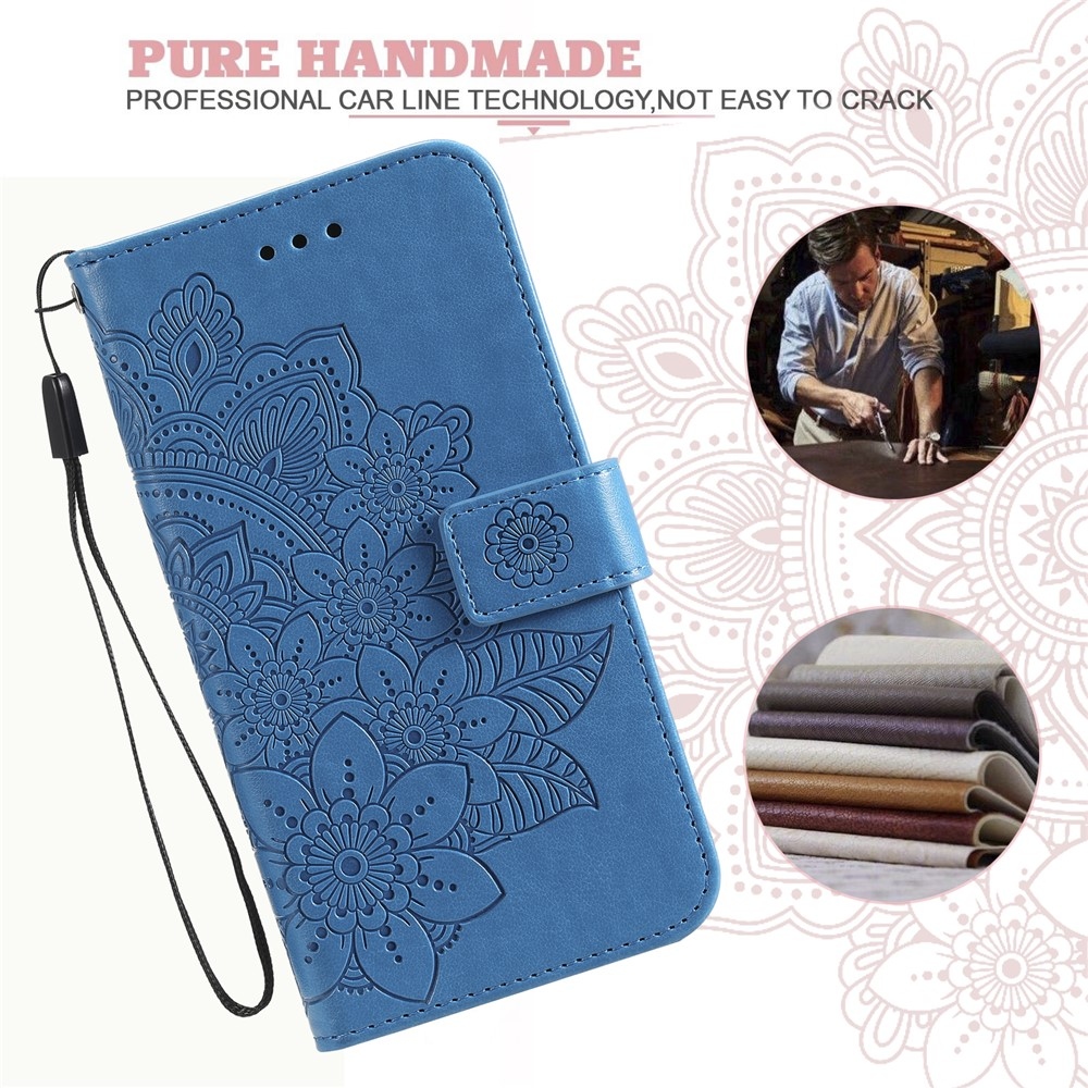 Floral knižkové púzdro na Infinix Hot 50i/Smart 9 - modré