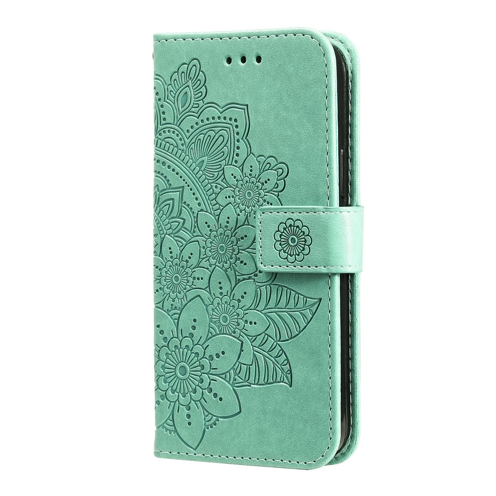 Floral knižkové púzdro na Infinix Hot 50i/Smart 9 - modrozelené