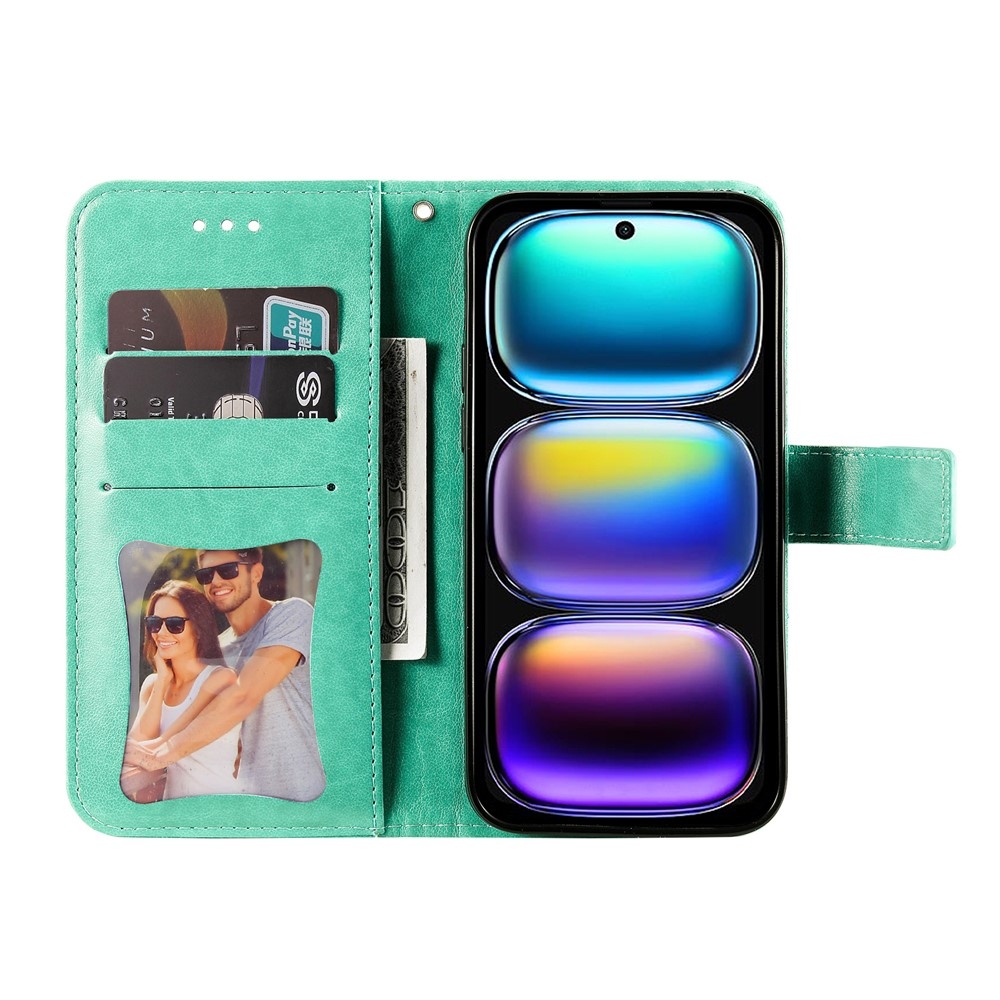Floral knižkové púzdro na Infinix Hot 50i/Smart 9 - modrozelené