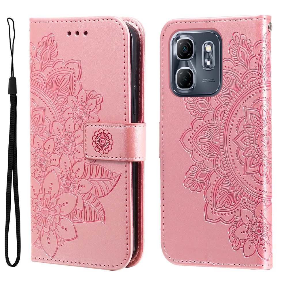 Floral knižkové púzdro na Infinix Hot 50i/Smart 9 - ružové