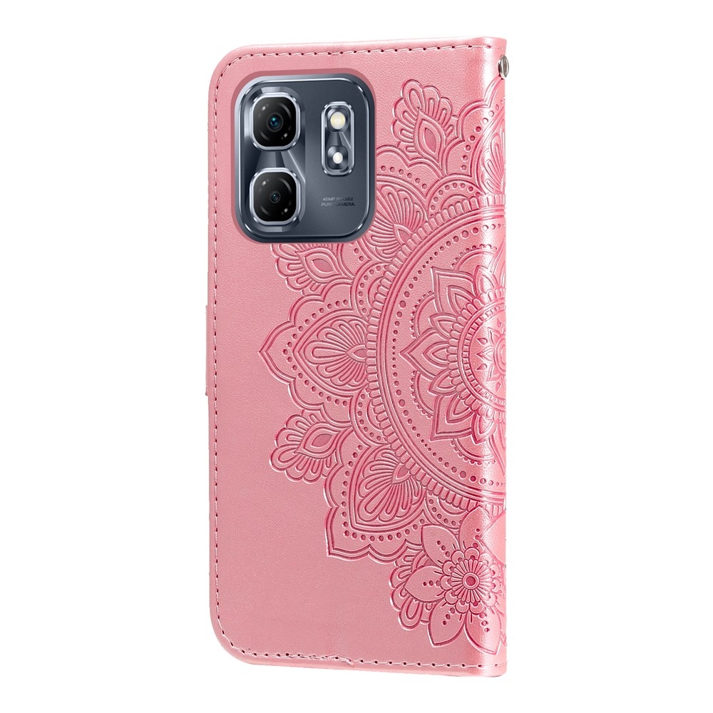 Floral knižkové púzdro na Infinix Hot 50i/Smart 9 - ružové
