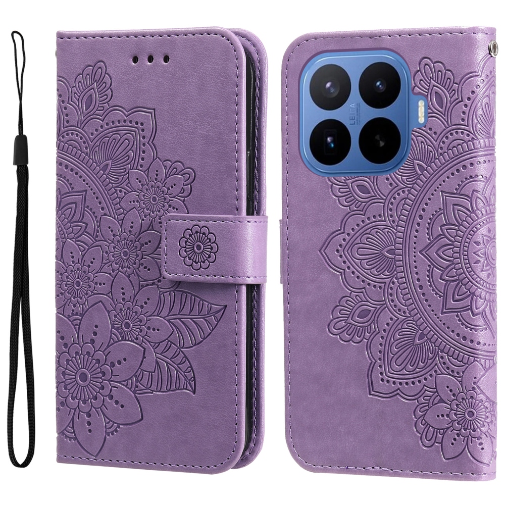 Floral knižkové púzdro na mobil Xiaomi 17T Pro - fialové