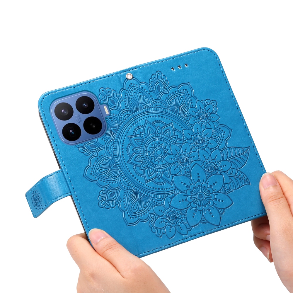Floral knižkové púzdro na mobil Xiaomi 17T Pro - modré