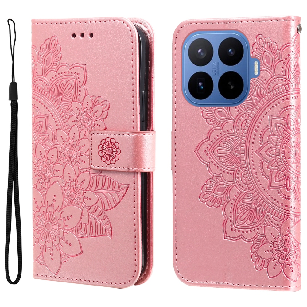 Floral knižkové púzdro na mobil Xiaomi 17T Pro - ružové