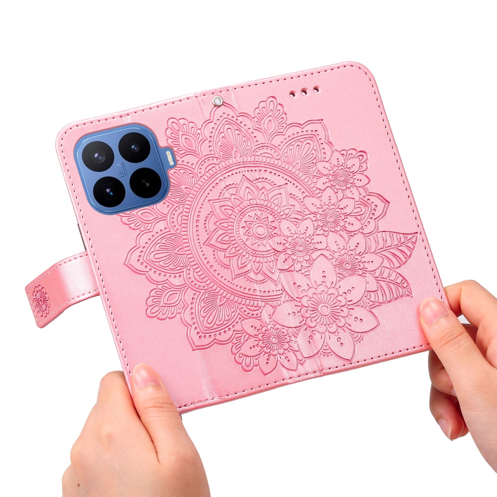 Floral knižkové púzdro na mobil Xiaomi 17T Pro - ružové