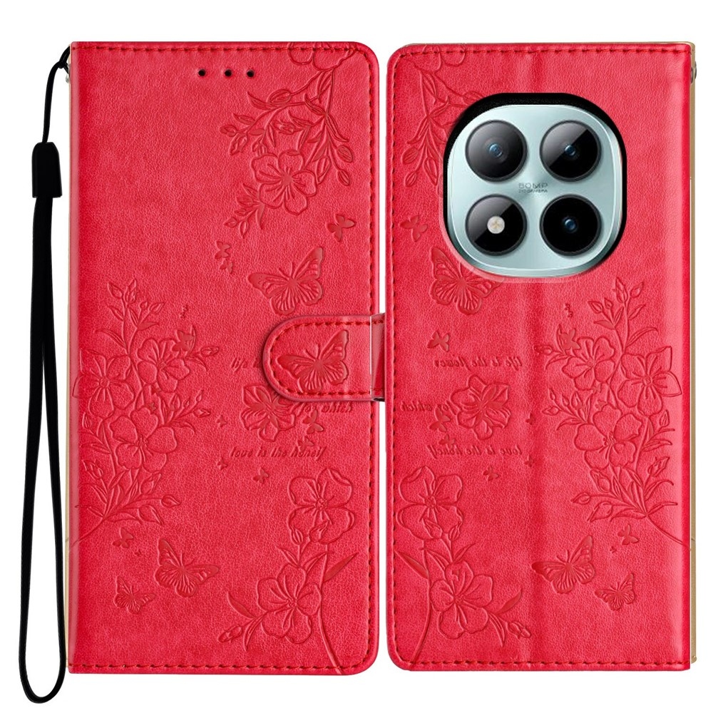 Floralis knižkové púzdro na Xiaomi Redmi Note 15 Pro+ 5G - červené