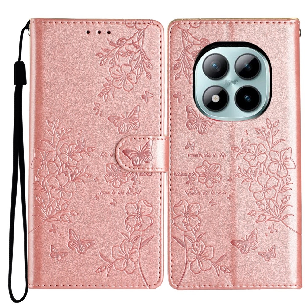 Floralis knižkové púzdro na Xiaomi Redmi Note 15 Pro+ 5G - ružovozlaté